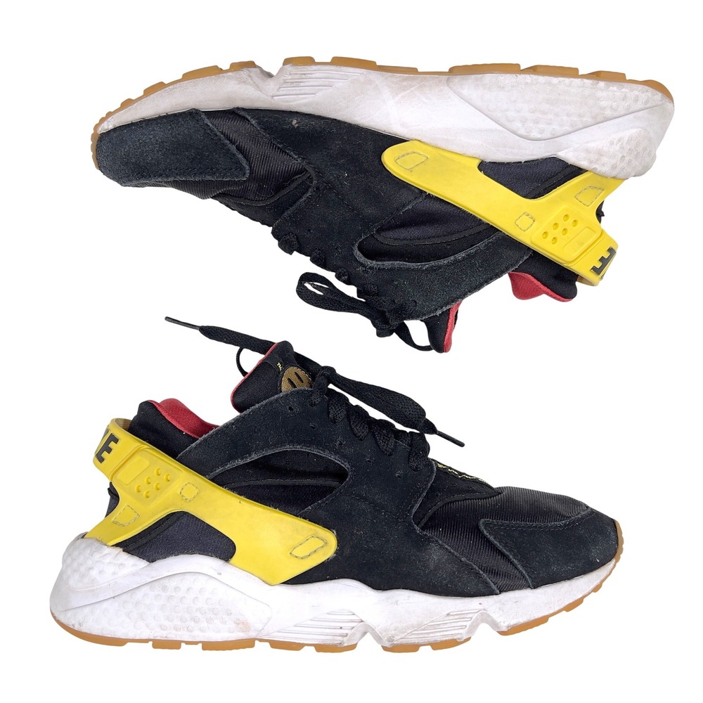 Nike Go the Extra Smile‎ Air Huarache Black Yellow Smiley Face Sneakers 8.5